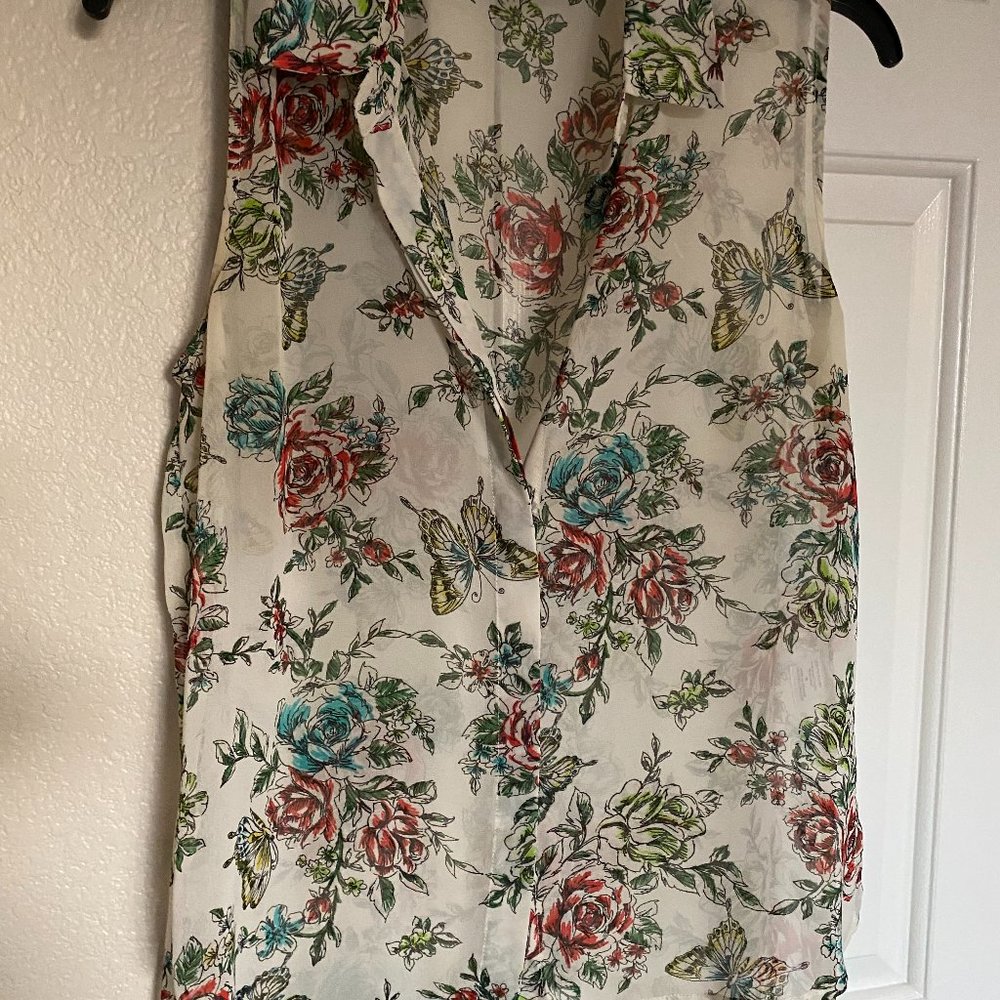 Michael Ferrell Sheer Sleeveless Top Medium